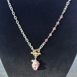 Pink ombre crystal necklace